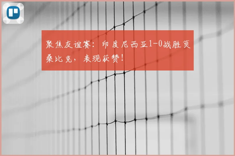 聚焦友谊赛:印度尼西亚1-0战胜莫桑比克,表现获赞!